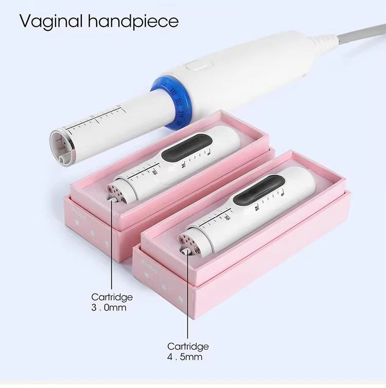 Professional High-Intensity Focused Ultrasound Vaginal Rejuvenation Device 4 Upgrade your clinic with a professional vaginal tightening HIFU machine. Featuring 3.0mm & 4.5mm cartridges for collagen remodeling, интим rejuvenation, and non-invasive tightening treatments. Professional High-Intensity Focused Ultrasound Vaginal Rejuvenation Device