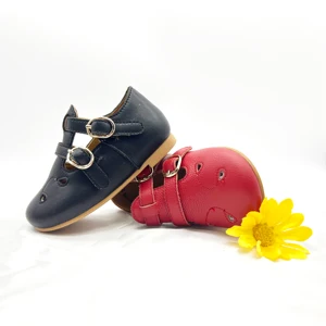 OEM & ODM Custom Genuine Leather Shoes for Kids Summer Autumn & Spring Buckle Strap Closure Type New Product