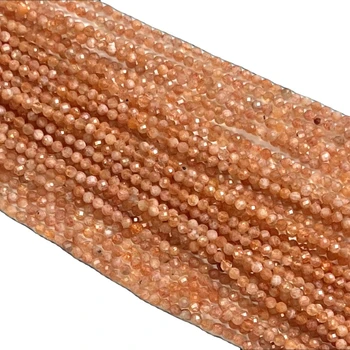 High cost-effectiveness Distinctive Vintage Precious Magnificent Faceted-Round Beads 2mm 3mm 4mm Sun Stone For love token