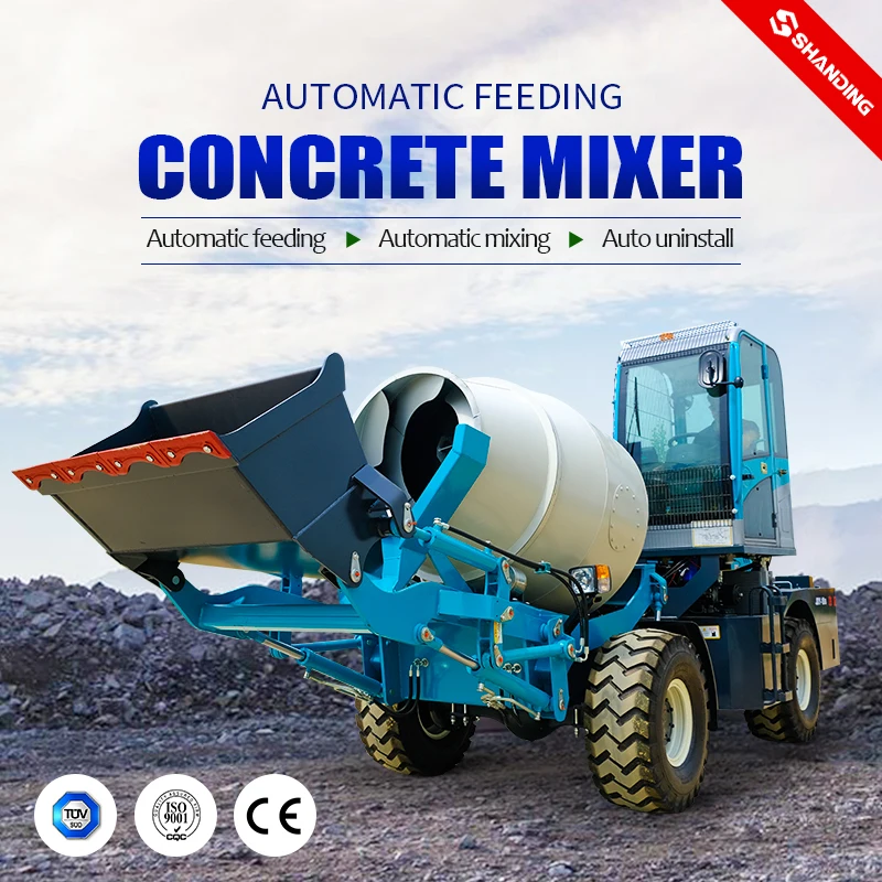 Small Mini Self-loadng Concrete Mixer Truck Ready Mix Concrete Mixer Design of Mixer Truck Portable Automatic Wheel Concrete Mix