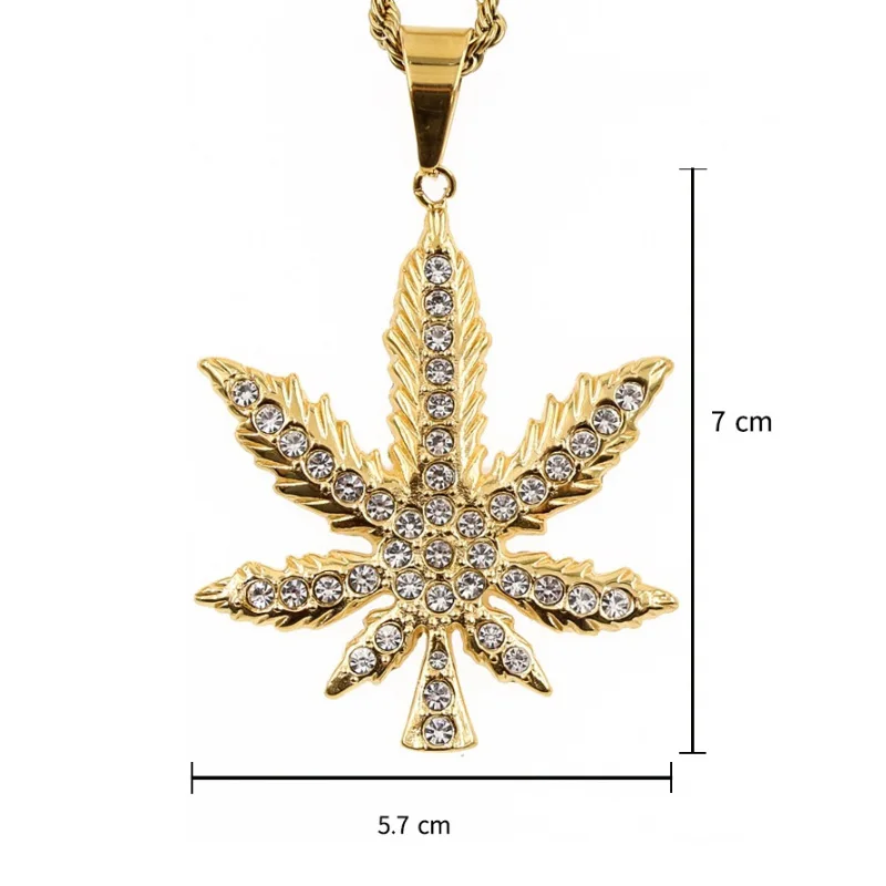 Halin Dre Hip Hop Plated 18K Gold Iced Out Crystal Cubic Pendant Stainless Steel Chain Necklace 