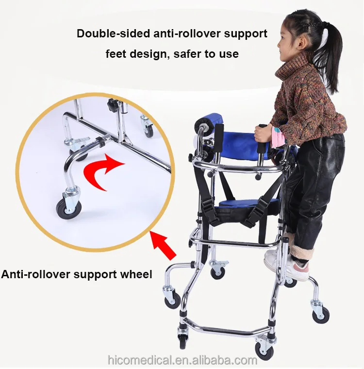 Hemiplegic Children's Walker Rehabilitation Equipment Multi Functional Child Walking Aid for Disabled