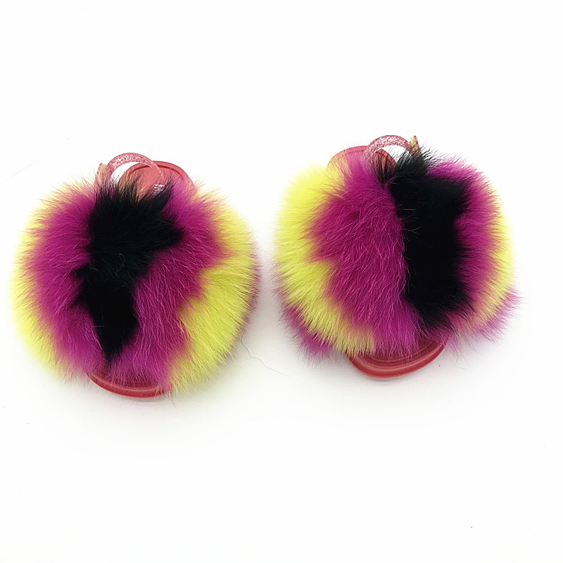 Летние сандалии из меха енота, меховые Шлепанцы из ПВХ, натуральный мех лисы, шлепанцы с ремешком, разные цвета