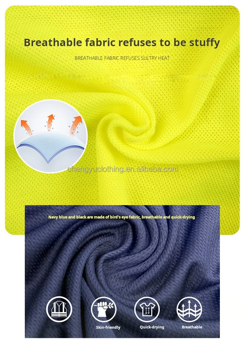 High Visibility Polo Shirt Reflective Safety T-Shirt Customized Polo Work Shirts Reflective T-shirt 