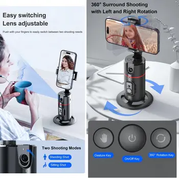 Gesture Control Smart Camera Mount Shooting Holder Auto Tracking Phone Holder With Remote Face Tracking Tripod 360 Rotation detail image