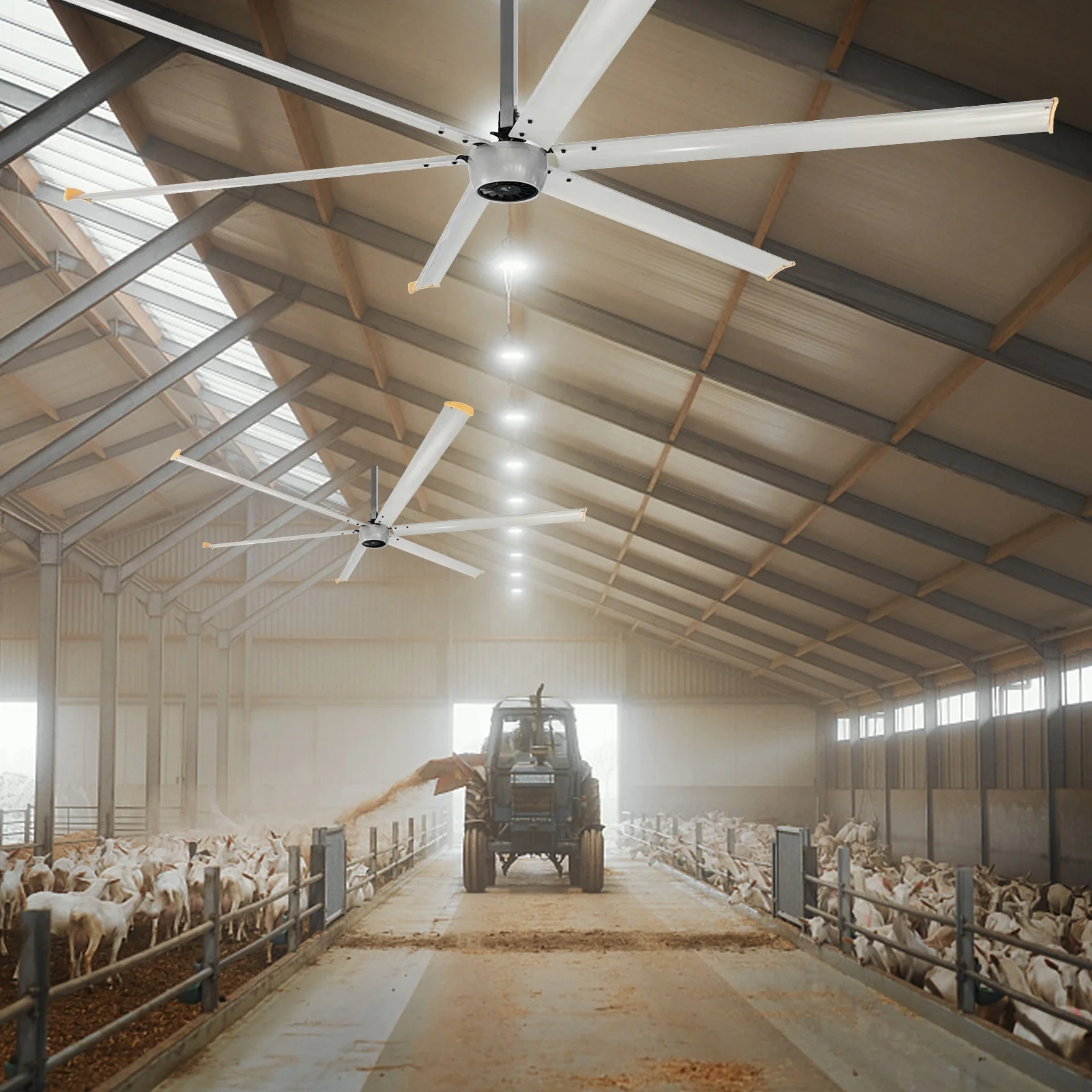 AMCLING Factory 18ft 1500W Industrial Ceiling Fan Warehouse Innovative HVLS  Ceiling Fans, image size:1600x1600