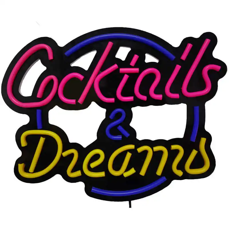 Custom LED Neon Sign Light Cocktail Dreams Flex Neon Hand Made Beer Bar Shop Logo Pub Store Club Nightclub