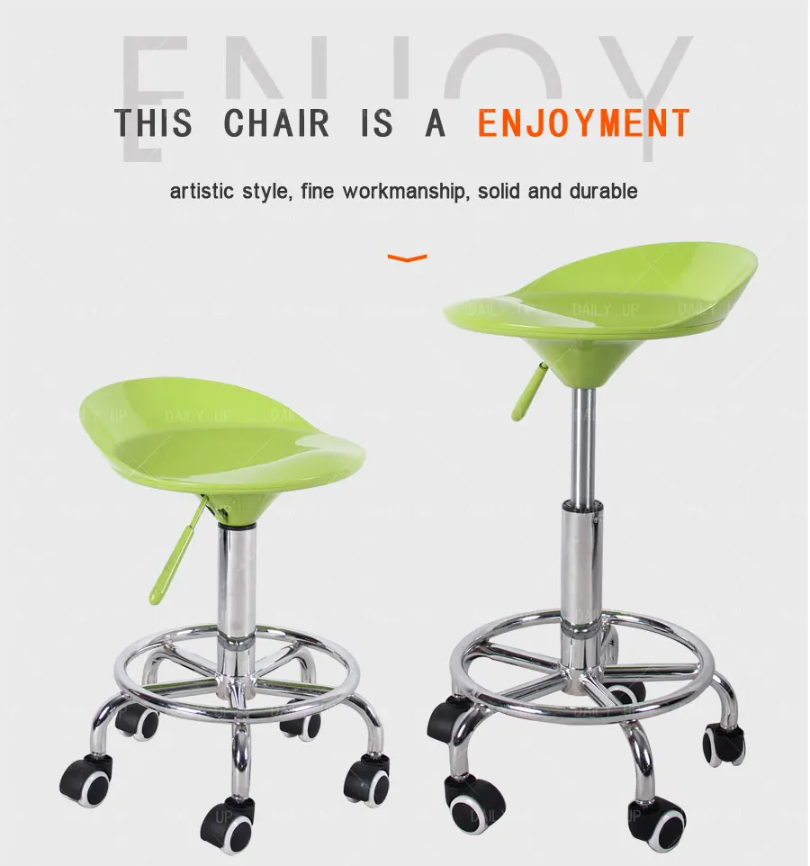 Revolving High Bar Stool With Footrest Adjustable Swivel Kitchen Dining Chair With Wheels For Lab And Counter 2024 New Design