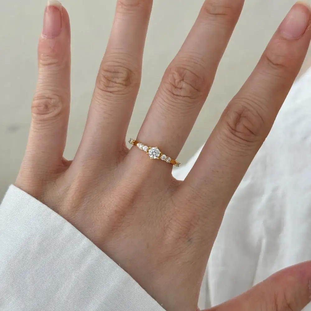KAKODIY Luxury Beautiful Open 5A Zircon Ring Women Wedding Engagement 925 Sterling Silver Ring detail 1