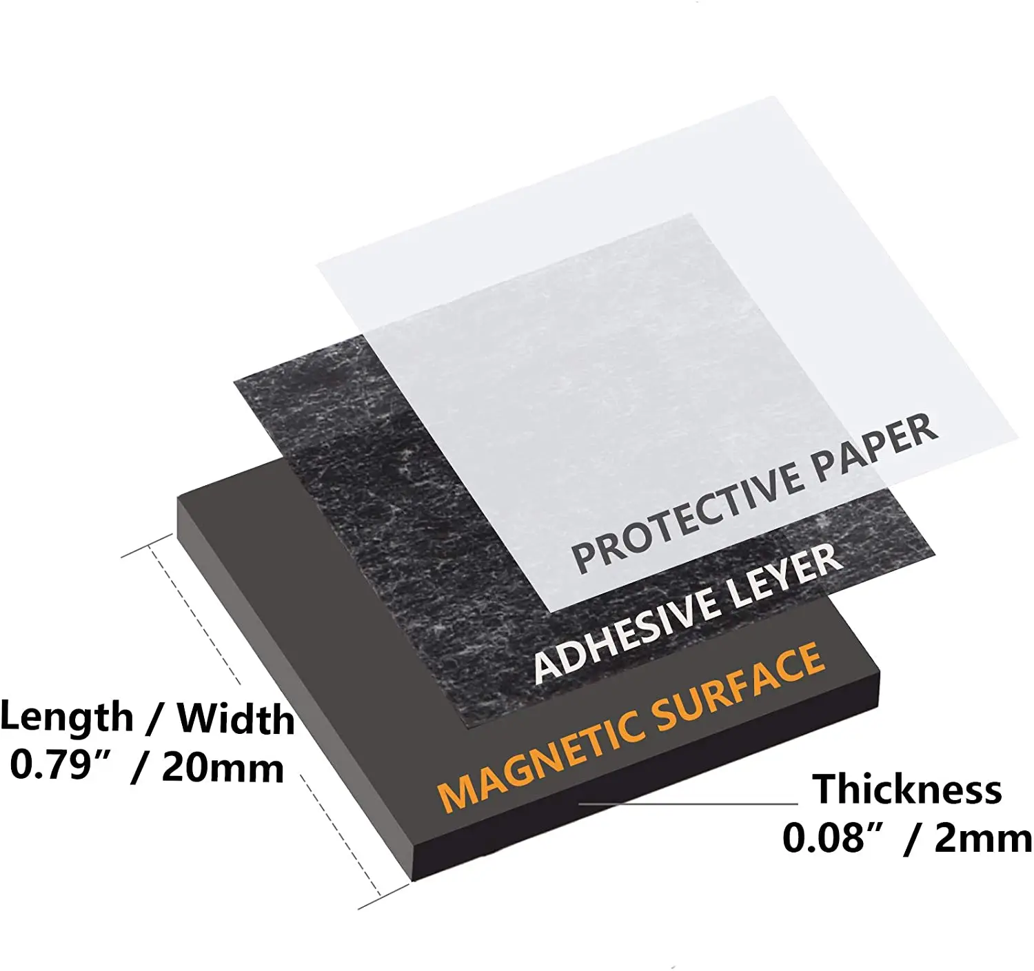 Custom Shape Thin Flexible Magnetic Squares Dots Die Cut Adhesive ...