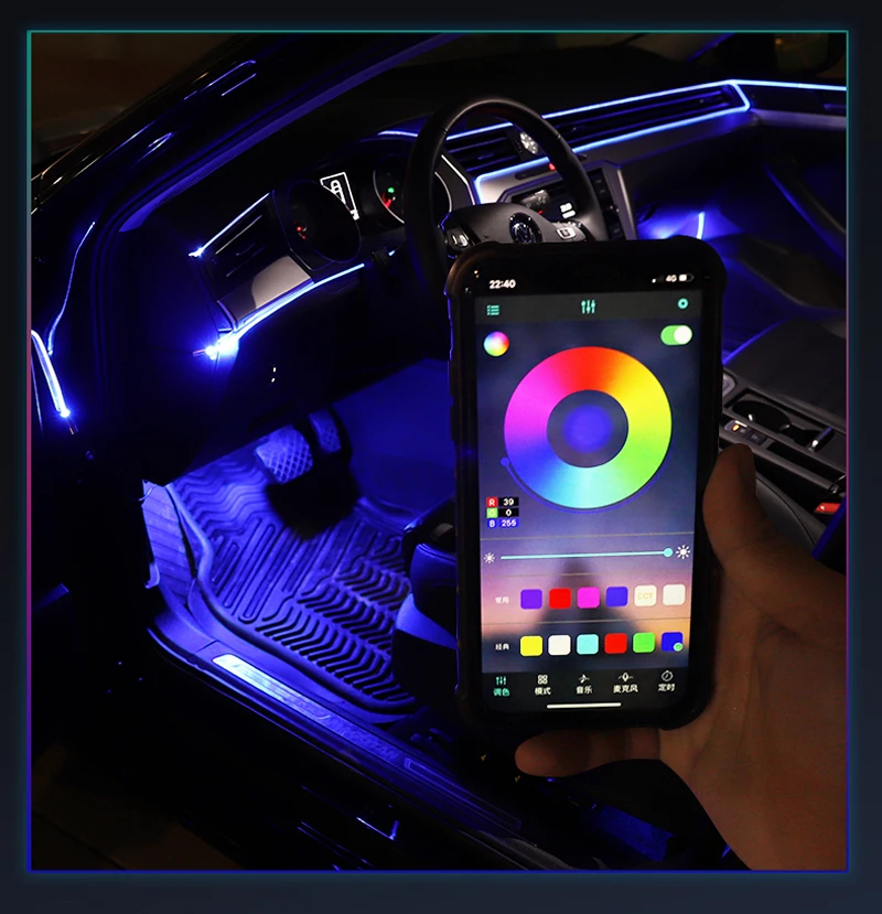 Wholesale good priceAPP remote controller multicolor led car light