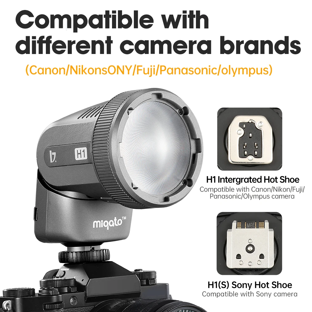 JINBEI H1 LED Camera Flash - Portable Photography Lighting