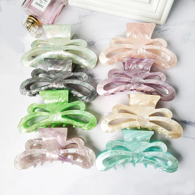 Korean Elegant Fashion Colorful Summer Sweet Hairpins Shark Clips Elegant Large Hair Claw Clips Hair Accessories For Girls