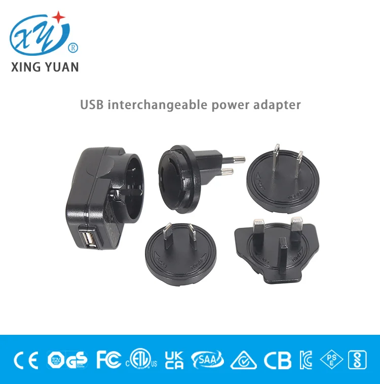 Interchangeable Usb Port Plug 5v Usb Adapter 500ma 1a 1.2a 1.5a 2a 2.4a