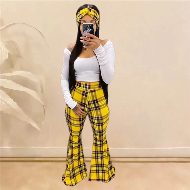 flare pants yellow