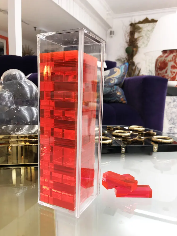 Traditional Building Block Sets Plexiglass Stacking Tumbling Tower Acrylic Block Building Tower 3784