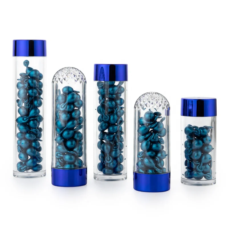 Empty 50ml 80ml 100ml 55ml 75ml Transparent Container Medicine Vitamin Capsule Supplements Plastic Pet  Soft Capsule Pill Bottle