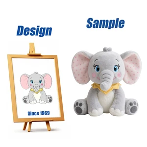 Shengye Factory Custom Plush Animal Standing Elephant Soft Plushies Toys Stuffed Animal Teddy Bear Horse Elephant Toy Plush Toy
