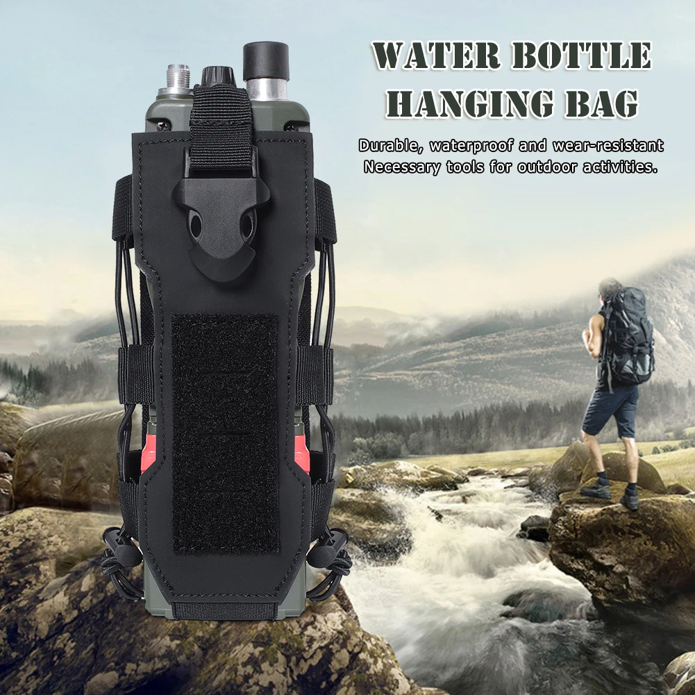 Tactical Molle Water Bottle Pouch Bag Outdoor Travel Hiking Drawstring Water Bottle Holder