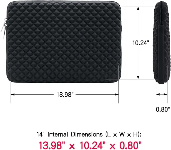 product laptop sleeve diamond foam shock resistant padded case fluffy lining protective carrying bag for 14 notebook computer tablet-32