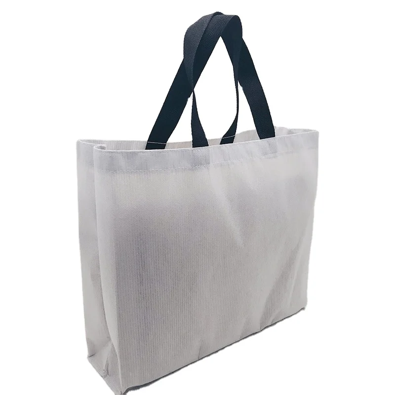 Custom Logo Big Supermarket Rpet Tote Bags Foldable Shopping polyester bag Cloth Eco Friendly Reusable Grocery