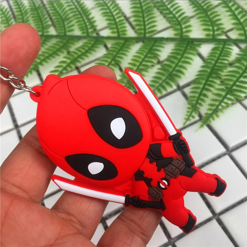 New Deadpool Soft Rubber Keyring Keychain Double Sides gift 