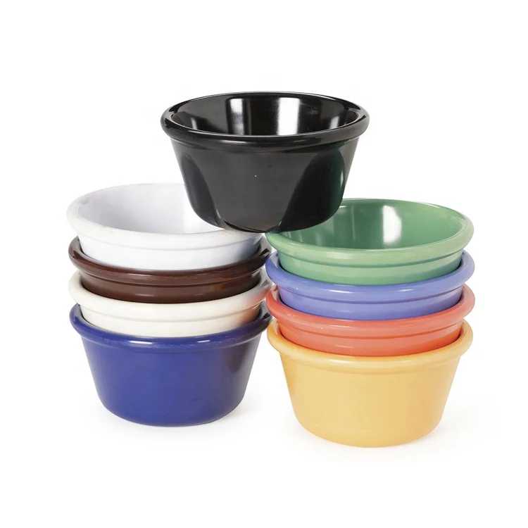 Solid Color Assorted Melamine Bakeware Souffle Dishes Creme Brulee Dish Baking Cup 8oz Melamine Ramekin