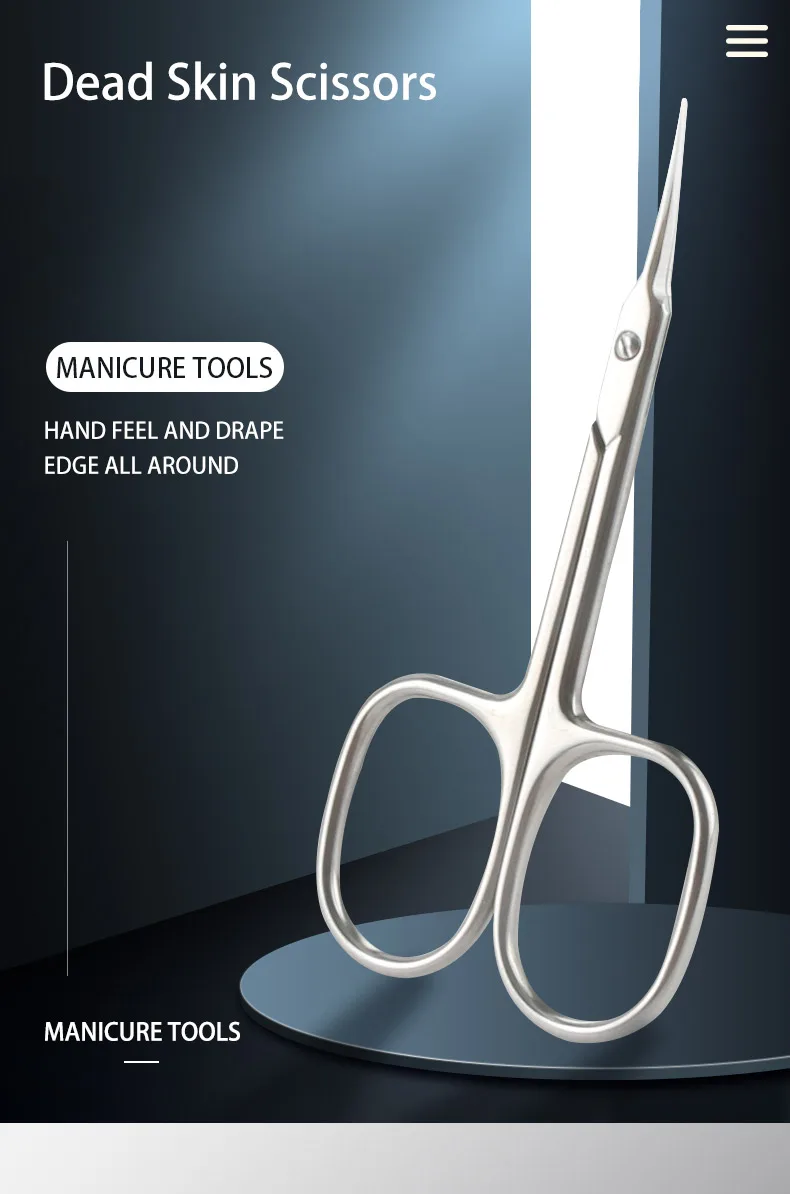 product original factory professional curved tip dead skin remover cuticle nail scissors-2