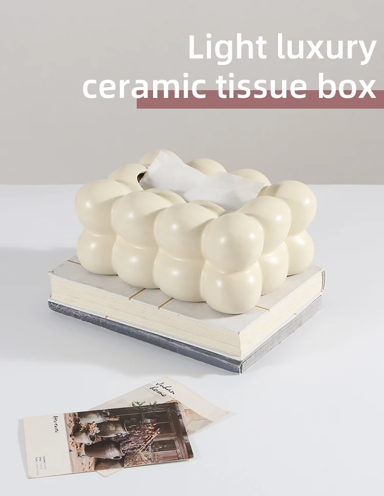 GZHJMY Ceramic Tissue Box Cover, Large Rectangle Cheese-Shape