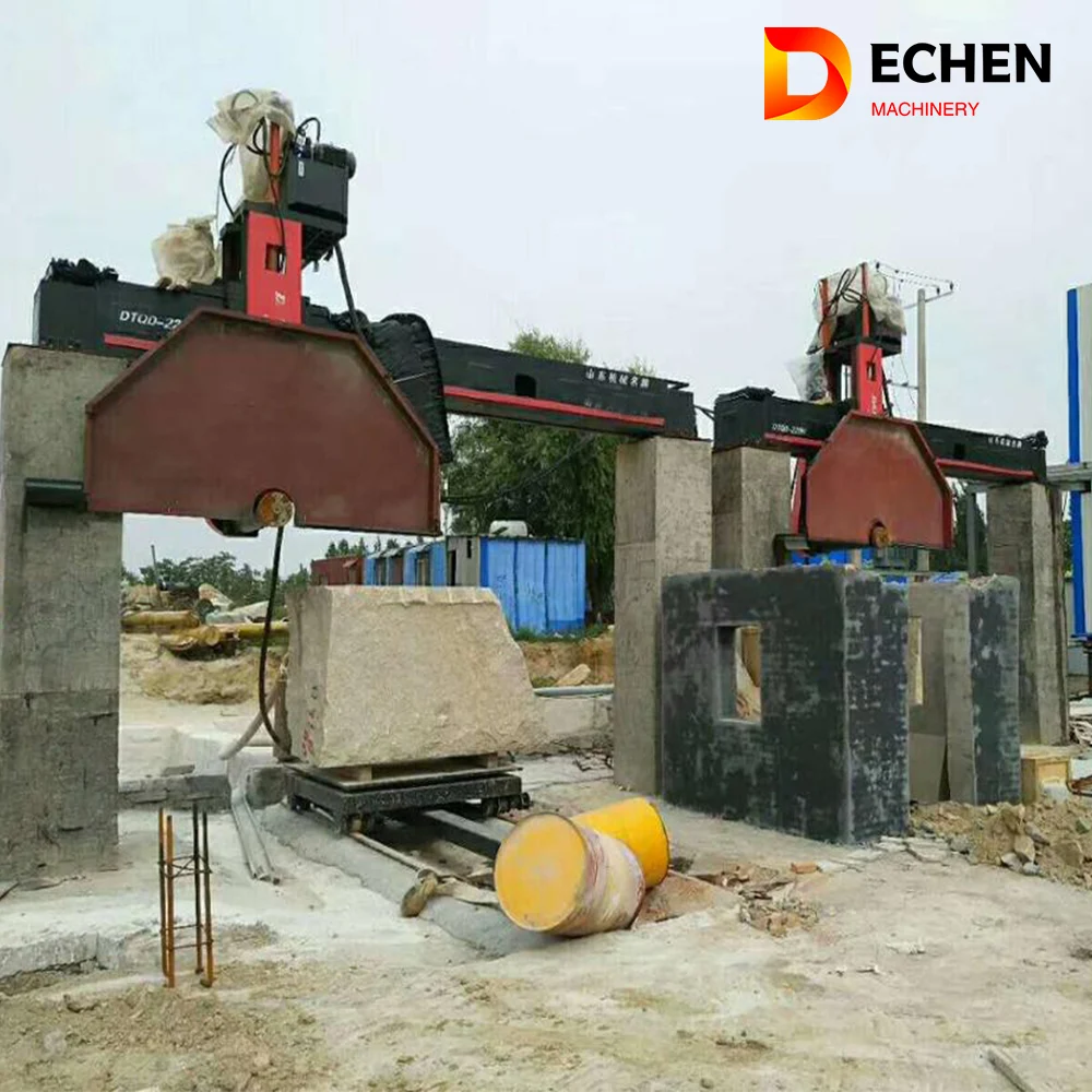 Single blade stone block cutting machine
