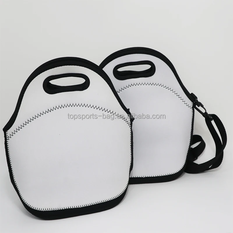 Sublimation blank lunch bag insulated regular size white neoprene lunch