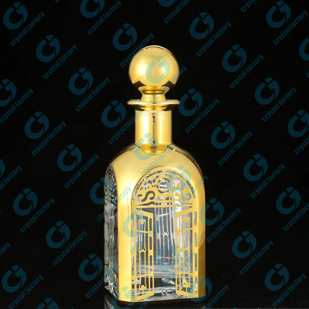 CJ-250MLHand UV Painting Attar Display Customized Logo Glass Oud Oil Bottle Decanter