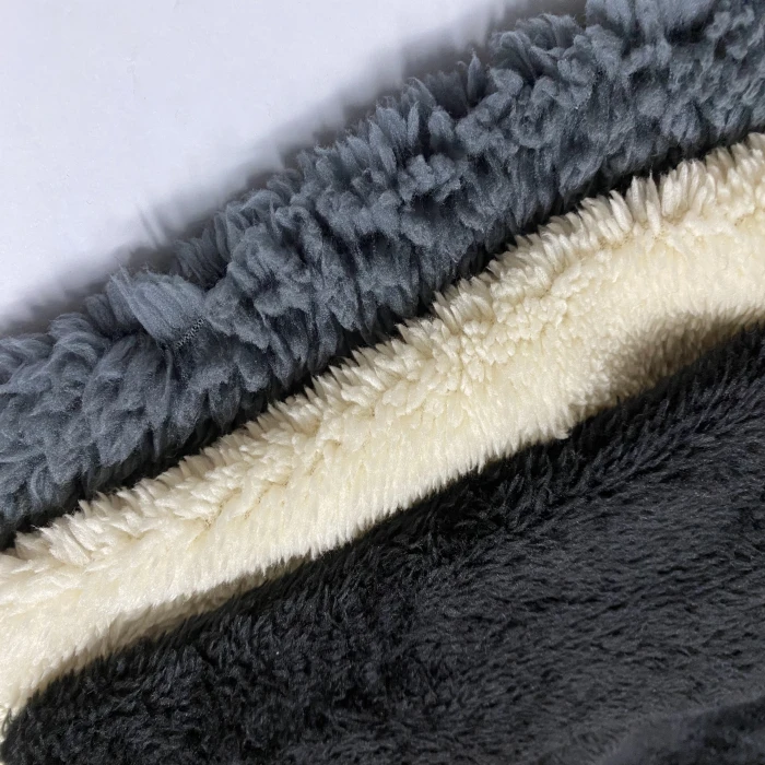 Wholesale 100% Polyester Two Side Micro Polar Sheepskin Sherpa Fleece Fabric for Blanket Sherpa Hoodie Fabric Material