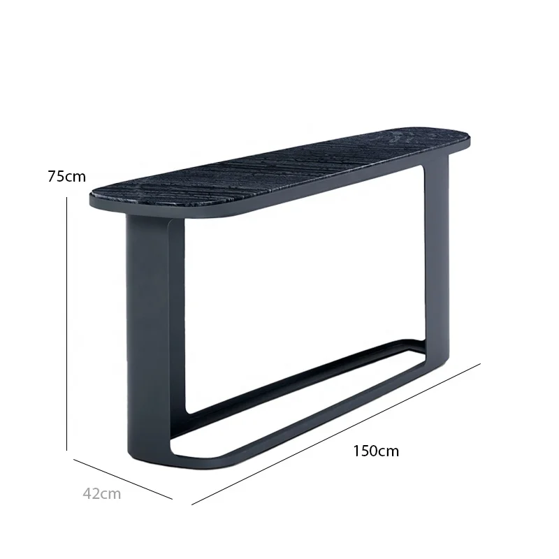 Modern Design Living Room Console Table Natural  Marble  Top Stainless  Stand