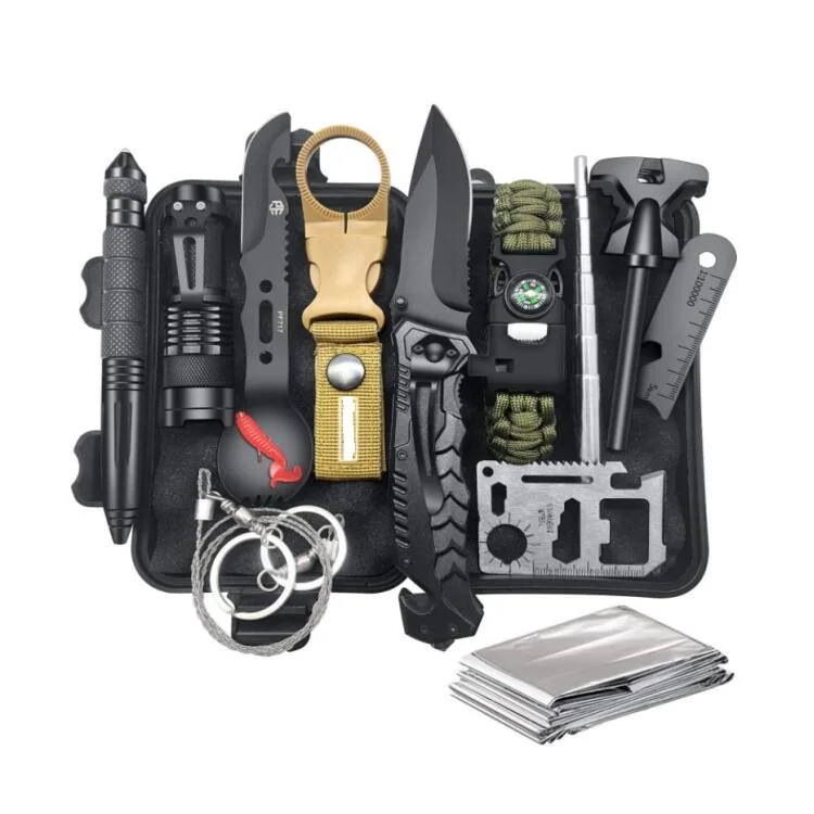 12 in 1 Emergency Survival Gear Kit for Camping Fishing & Hunting Safety Equipment for Men & Dad Gift for Husband