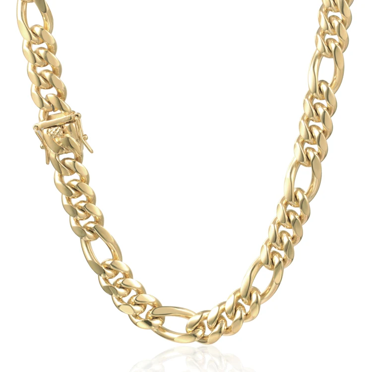 10mm 14k Gold Rope Figaro Chain 