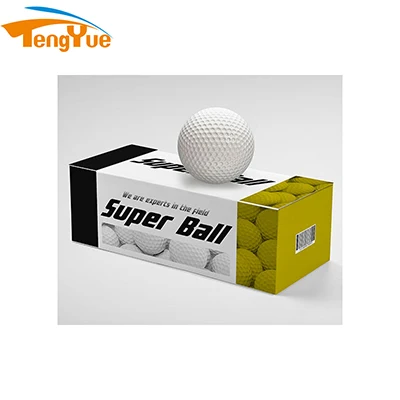 Custom Logo Printed Recycled Kraft Paper Golf Ball Packaging Gift Box  With Foam Paper Insert for Dozen Golf Balls&Cricket Ball