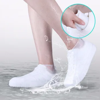 Silicone Overshoes Reusable Waterproof Rainproof Shoes Covers Rain Boots Non-slip Washable Unisex Wear-Resistant Shoe covers