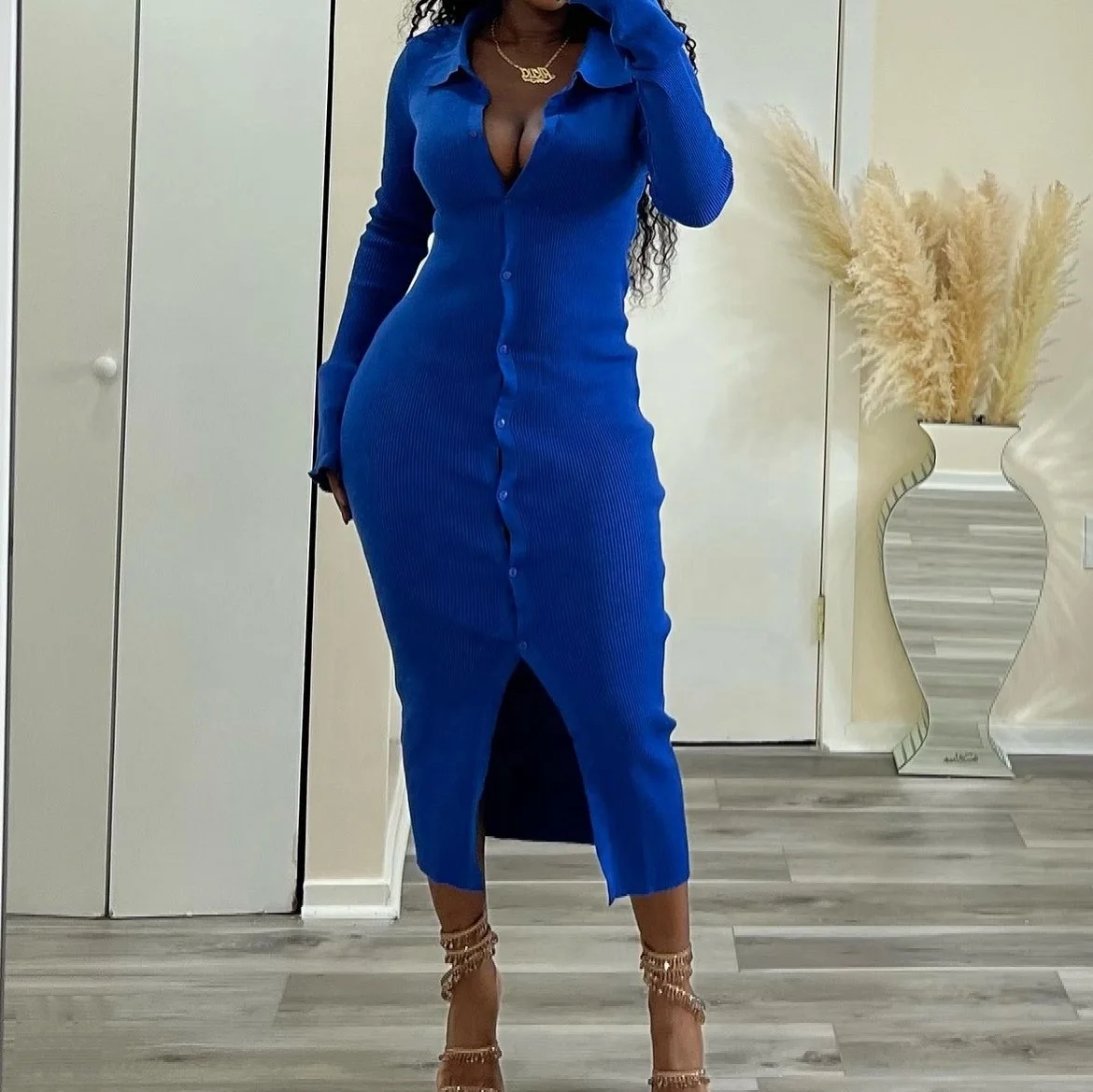 New Women Fashion Cheap Casual Sweater Dresses Women Clothing Winter Knit  Solid Long Sleeve Long Maxi Sexy Bodycon Ladies Dress