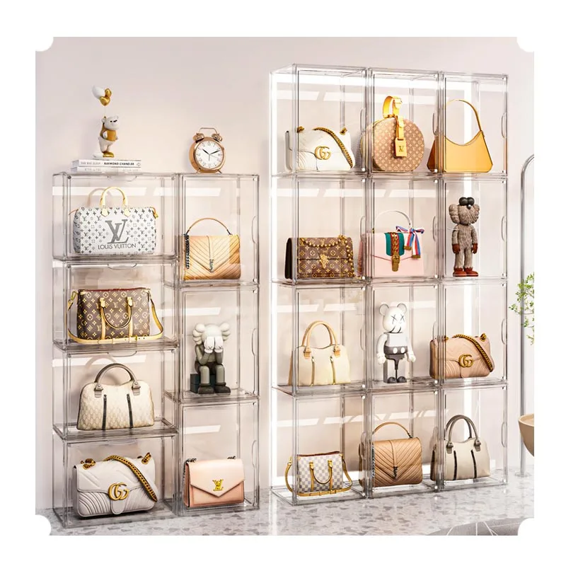 Wholesale Plastic clear fashionable collection storage box acrylic handbag  storage box clear bag organizer transparent storage container From  m.