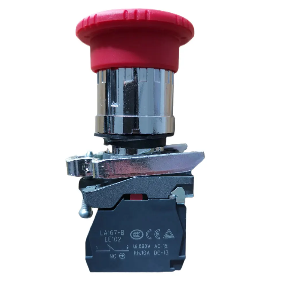 XB4BS8442 Red 40mm mushroom Emergency stop switching off ZB4BZ102 ZB4BS844 22mm Latching Turn to release 1NC Push Button