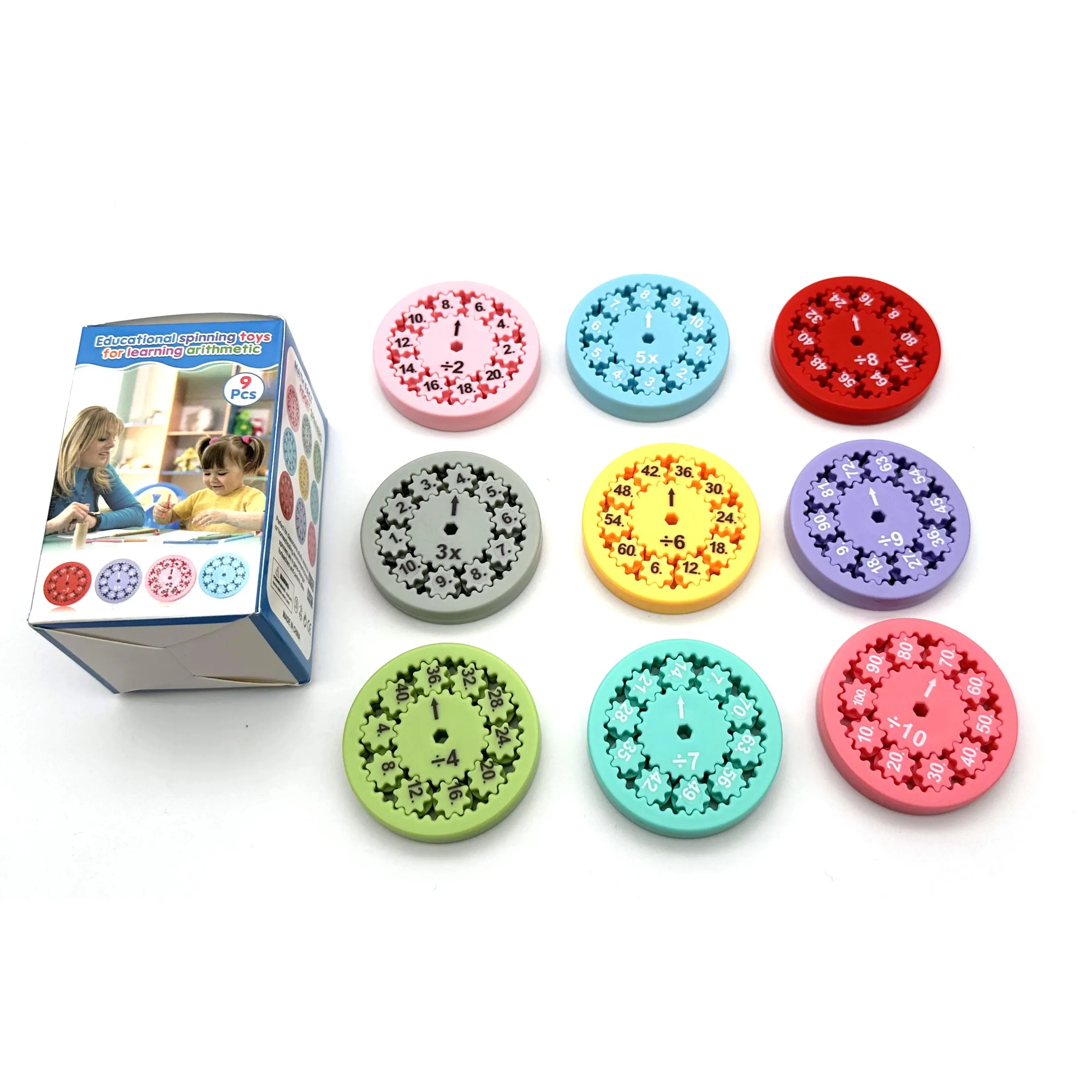 Wholesale Digital Gyroscopes Spin Fidget Spinner Mathematics Arithmetic Decompress Puzzle Gear Spin Add Subtract Multiply Divide