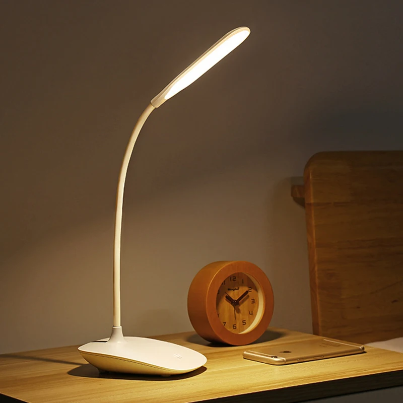 New Bendy Cordless USB Rechargeable Reading Lamp Touch Office Desk Light Goose Neck Wireless Table Lights