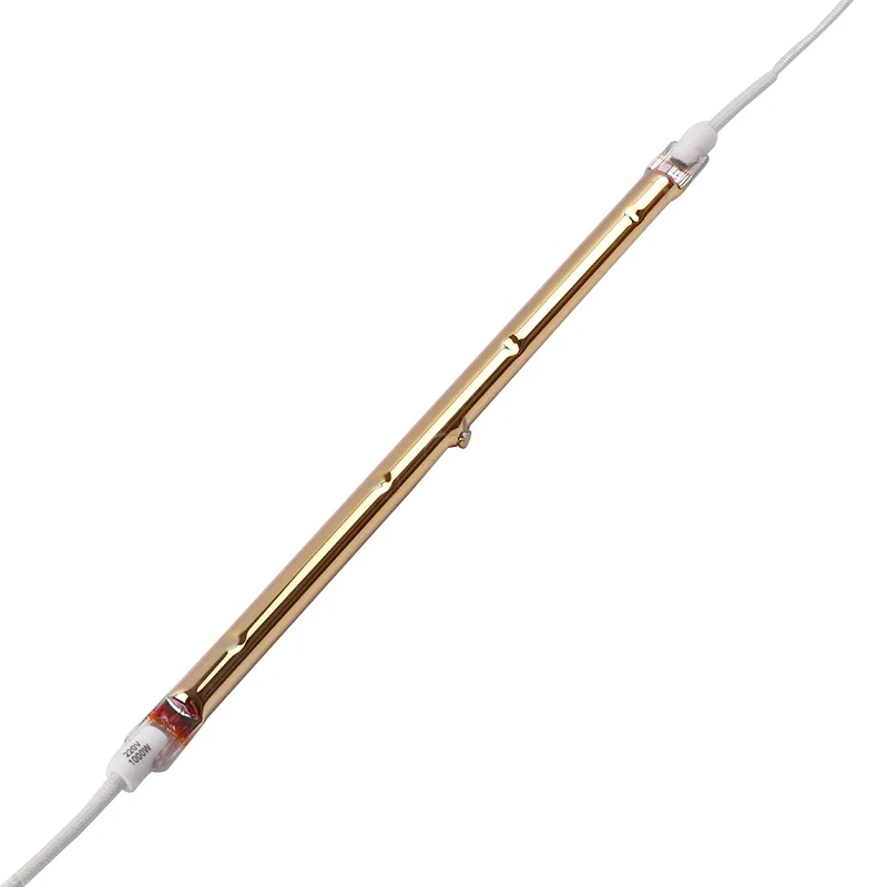 Single Tube Fully Gold Coating Small Ceramic Head 2KW 230V 600MM Heating Infrared Lamp