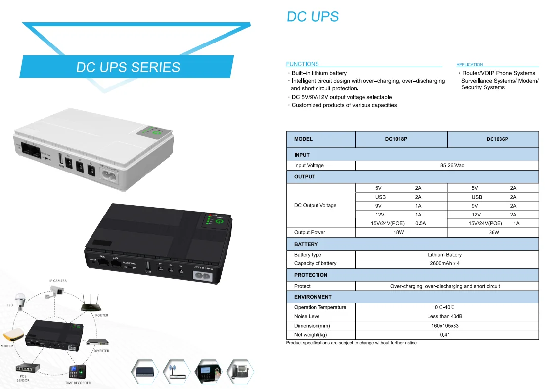 MEIND 10400mAh Mini DC UPS Ononderbroken Voeding voor Router / Optische