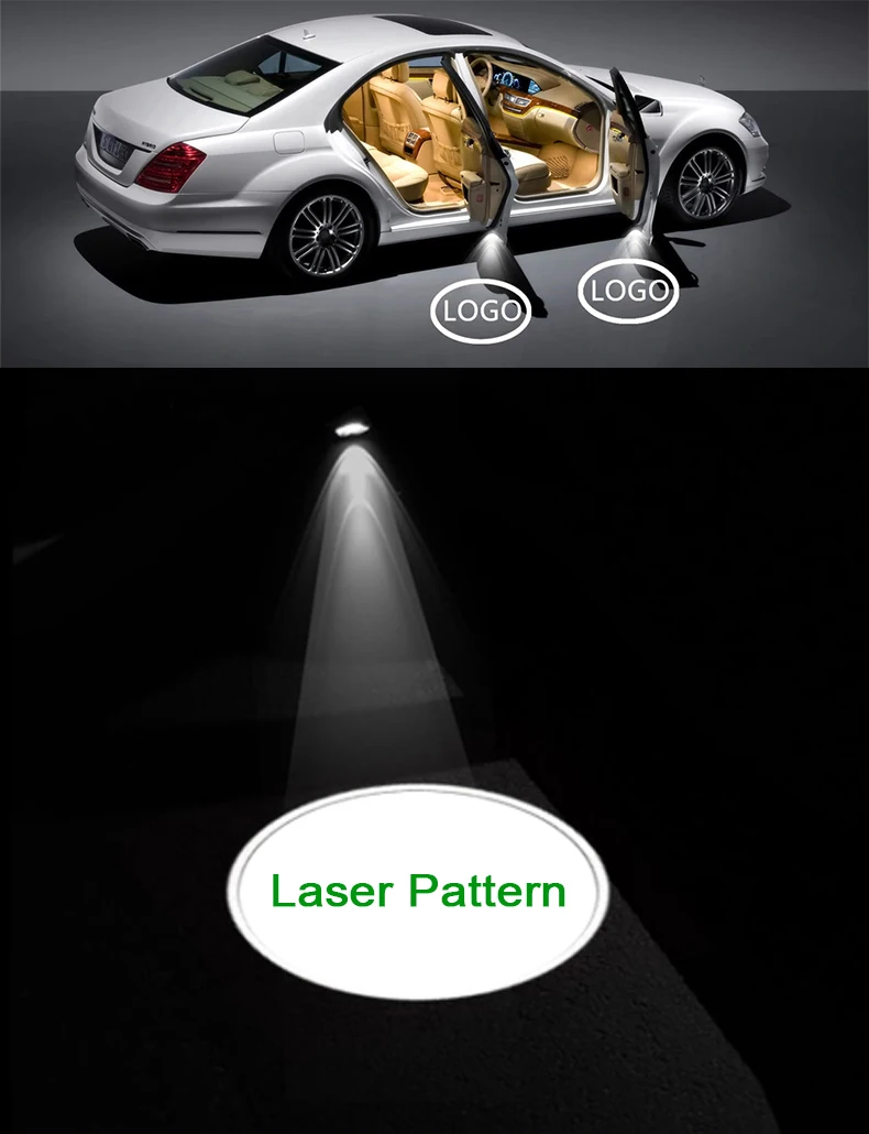 Zobir 4PCS Car Door Welcome Light Ghost Shadow Lamp Hd Logo Symbol Projector Lights,for Volkswagen Passat/magotan/golf/tiguan/touareg/sharan/scirocco/eos/jetta 