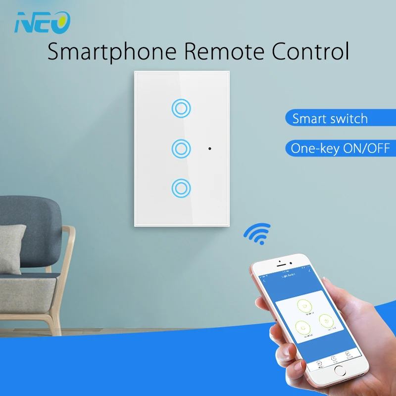 Us Wall Socket Lighting Control Switch Tuya Matter Wifi 10a 1 Way Smart Light Switch With Voice