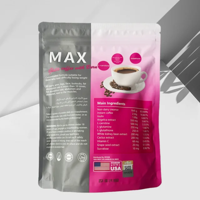 Luxe Max Curve Slim Coffee with L-Glutathione Black Coffee Collagen Gluta  Skinny Coffee Drinks Gluta Coffee with Fat-Burning