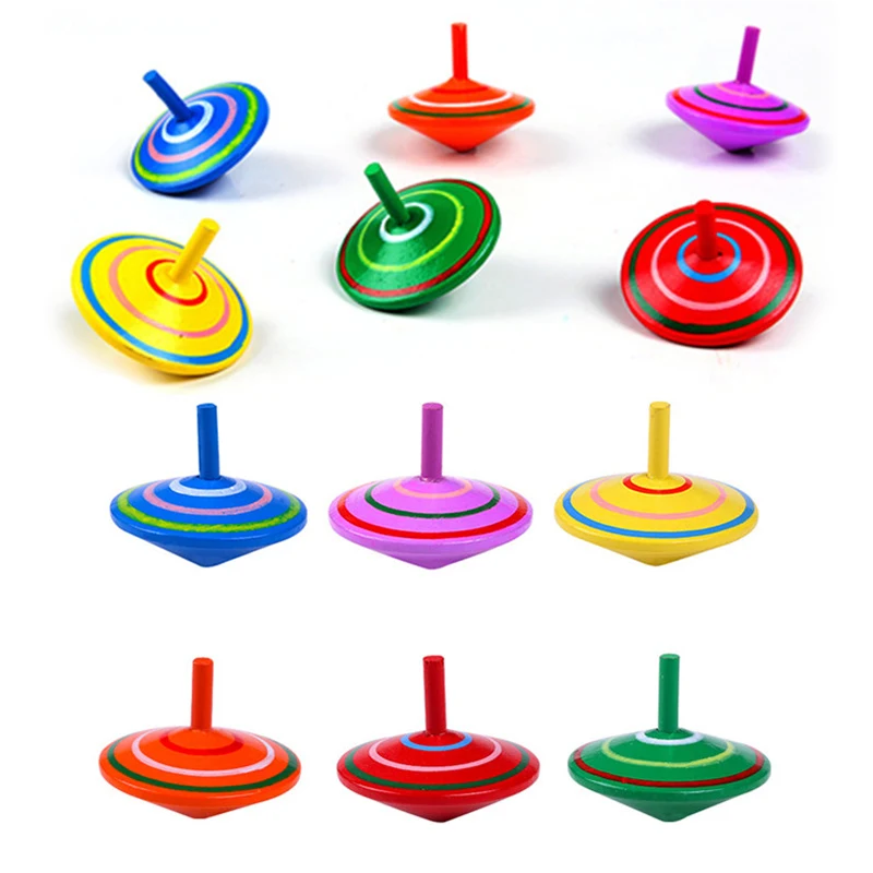 Лидер продаж, красочная цена, благоприятные спиннинговые топы, детские забавные игрушки, деревянная Гироскопическая игрушка, деревянная спиннинговая игрушка