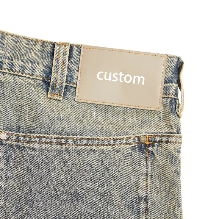 Retro Washed Denim Jeans - Vintage Khaki Fade Mens Jeans